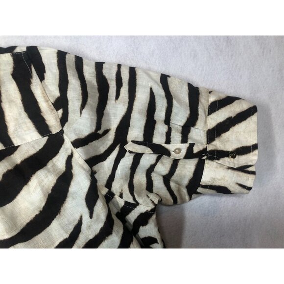 Lauren Ralph Lauren Animal Print Dress Fit & Flare Linen Shirtdress Women's 18W - Picture 8 of 11